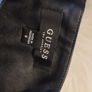 Guess Los Angeles Black Faux Leather Label Detail